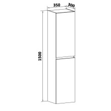 Шкаф пенал Runo Манхэттен 35 00-00001020 подвесной Серый бетон Белый