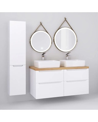 Шкаф пенал Jorno Wood 33 Wood.04.150/P/W подвесной Белый