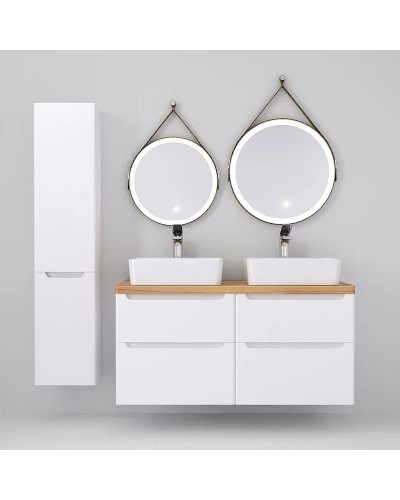 Шкаф пенал Jorno Wood 33 Wood.04.150/P/W подвесной Белый