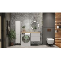 Шкаф пенал Jorno Wood 33 Wood.04.150/P/W подвесной Белый