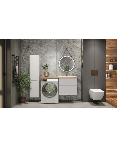 Шкаф пенал Jorno Wood 33 Wood.04.150/P/W подвесной Белый