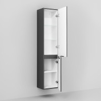 Шкаф пенал Jorno Wood 33 Wood.04.150/P/GR подвесной Серый