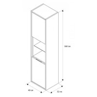 Шкаф пенал Excellent Tuto 40 MLEX.0201.400.WHWH подвесной Белый