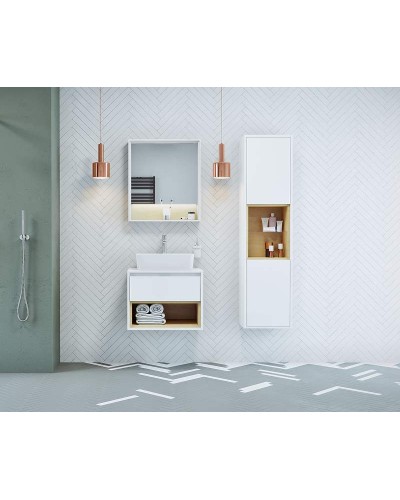 Шкаф пенал Excellent Tuto 40 MLEX.0201.400.WHBL подвесной Белый Дуб