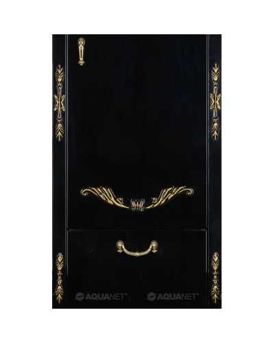 Пенал напольный черный/золото Aquanet Виктория 00183923