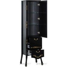 Пенал напольный черный/золото Aquanet Виктория 00183923