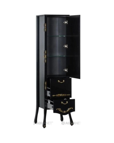 Пенал напольный черный/золото Aquanet Виктория 00183923