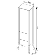 Пенал напольный черный/золото Aquanet Виктория 00183923