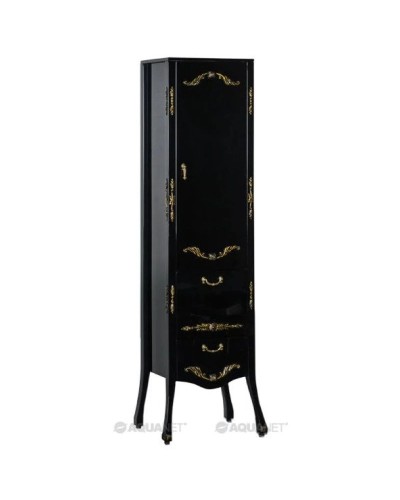 Пенал напольный черный/золото Aquanet Виктория 00183923