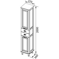 Пенал напольный жасмин/золото Aquanet Тесса 00185810