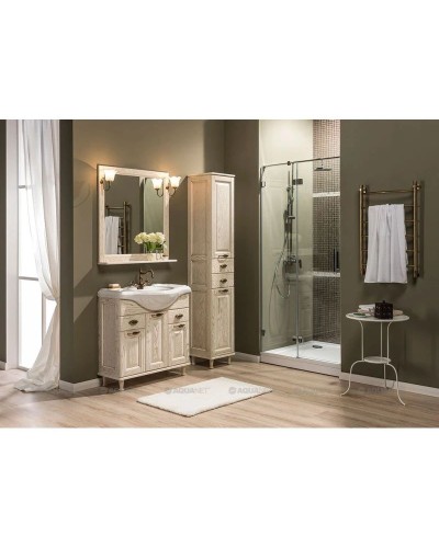 Пенал напольный жасмин/золото Aquanet Тесса 00185810