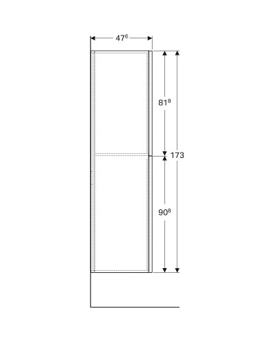 Шкаф-пенал Geberit Acanto 500.638.JK.2 Темно-серый
