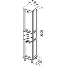 Пенал напольный жасмин/золото Aquanet Тесса 00185813