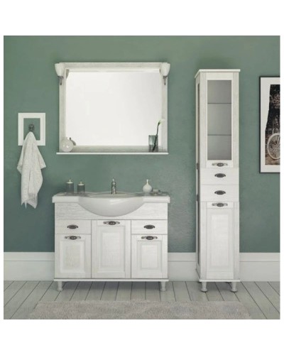 Пенал напольный жасмин/серебро Aquanet Тесса 00185814