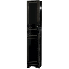 Bella - 35  Пенал с 2 ящ / Б/К лев. черный с кристаллами