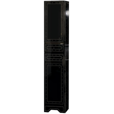 Bella - 35  Пенал с 2 ящ / Б/К лев. черный с кристаллами