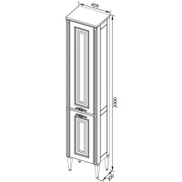 Пенал напольный белый золотая патина Aquanet Паола 00186112