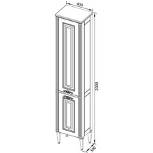 Пенал напольный белый золотая патина Aquanet Паола 00186112