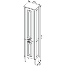 Пенал напольный белый золотая патина Aquanet Паола 00186112