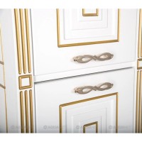 Пенал напольный белый золотая патина Aquanet Паола 00186112