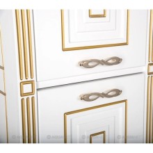 Пенал напольный белый золотая патина Aquanet Паола 00186112