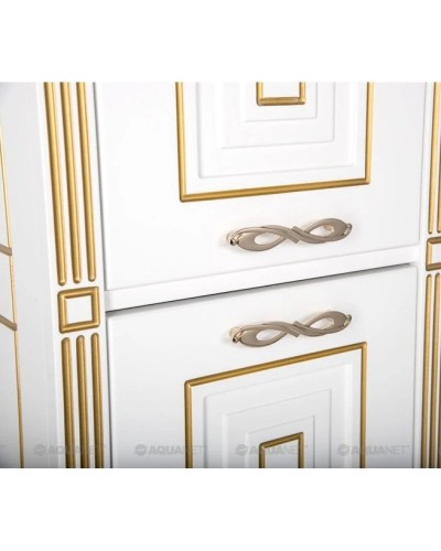 Пенал напольный белый золотая патина Aquanet Паола 00186112