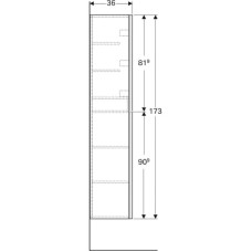 Шкаф-пенал Geberit Acanto 500.619.JK.2 Темно-серый