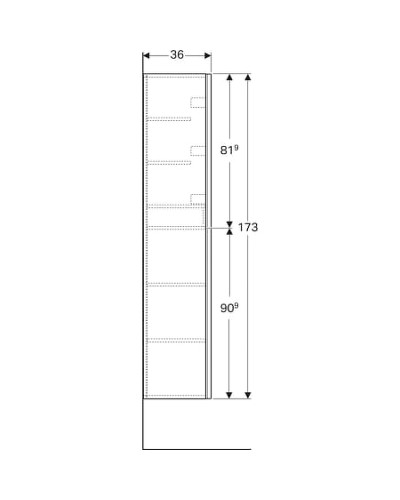 Шкаф-пенал Geberit Acanto 500.619.JK.2 Темно-серый