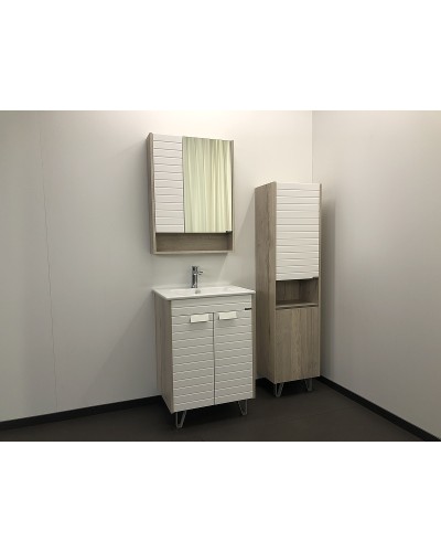 Шкаф пенал Comforty Клеон 40 00-00003947 Белый Дуб дымчатый