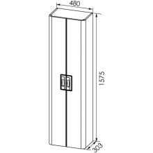 Пенал подвесной слоновая кость Aquanet Паллада 00175318