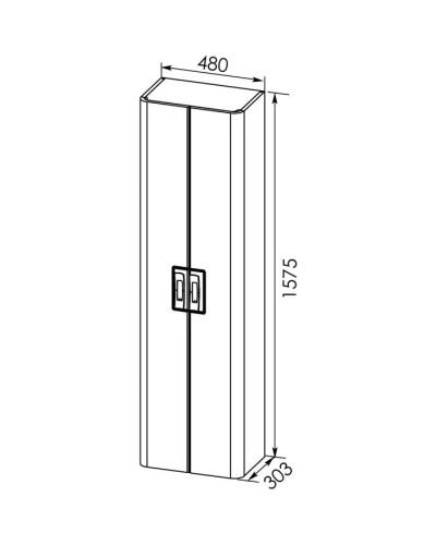 Пенал подвесной слоновая кость Aquanet Паллада 00175318