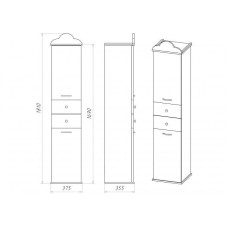 Roma Пенал - 35 лев. с 2 ящ.бежевый патина