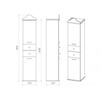 Roma Пенал - 35 прав. с 2 ящ.бежевый патина