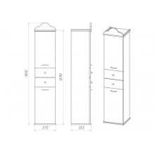 Roma Пенал - 35 прав. с 2 ящ.бежевый патина