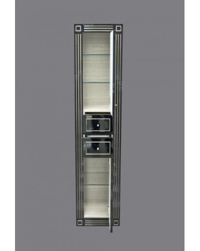 Venezia Пенал - 40 прав. с 2 ящ. черный с серебром