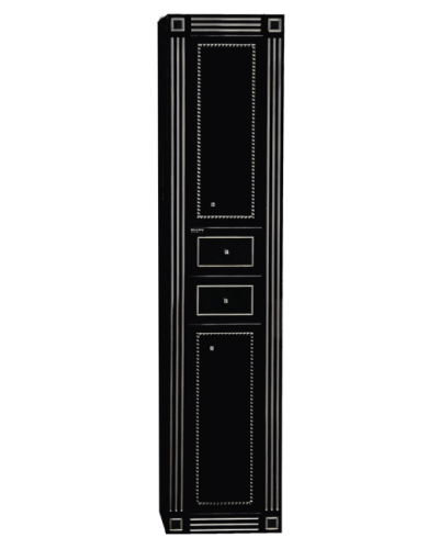 Venezia Пенал - 40 прав. с 2 ящ. черный с серебром