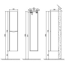 Пенал подвесной правый белый глянец BelBagno Ancona-N ANCONA-N-1700-2A-SC-BL-R