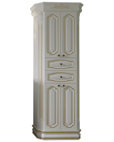 Астория Gold  - Пенал 60 белый глянцевый