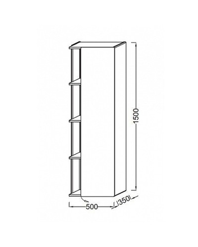 Шкаф пенал Jacob Delafon Terrace 50 R EB1179D-N23 подвесной Коричневый