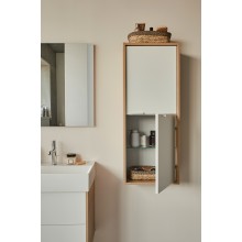 Шкаф пенал Jacob Delafon Vivienne 40 EB1587-E52-F30 подвесной Белый сатин Дуб табак