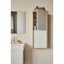 Шкаф пенал Jacob Delafon Vivienne 40 EB1587-E52-F30 подвесной Белый сатин Дуб табак