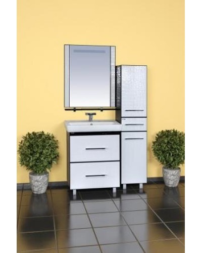 Гранд LUXE ПЕНАЛ - 35 лев.  бело/черная кожа CROCO