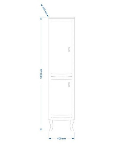 Дайна - 40 Пенал белый левый