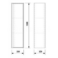Шкаф пенал Creavit Verti 35 VE2131.01.VV подвесной Орех