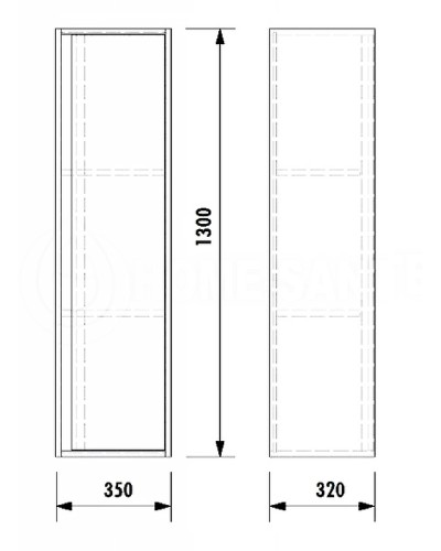 Шкаф пенал Creavit Verti 35 VE2131.01.VV подвесной Орех