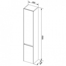 Шкаф пенал Aquanet Гласс 35 L 249946 подвесной Белый