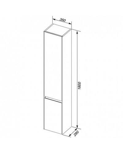 Шкаф пенал Aquanet Гласс 35 L 249946 подвесной Белый