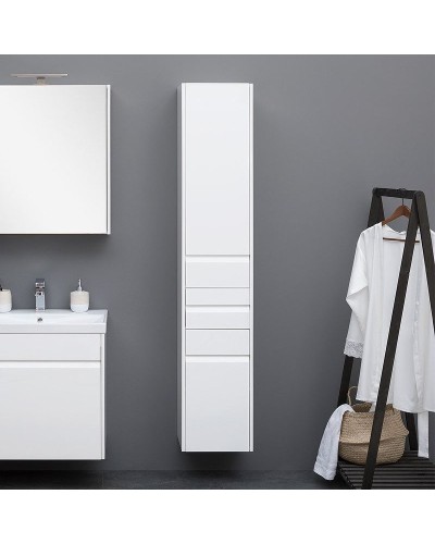 Шкаф пенал Aquanet Палермо 35 L 237410 подвесной Белый глянец