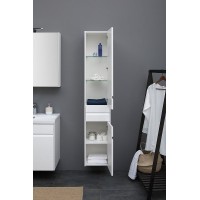 Шкаф пенал Aquanet Палермо 35 L 237410 подвесной Белый глянец