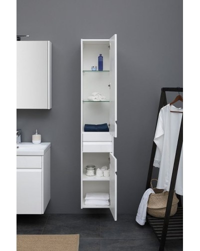 Шкаф пенал Aquanet Палермо 35 L 237410 подвесной Белый глянец